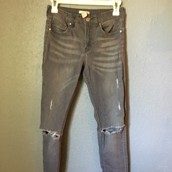 Grey distressed jeans - Picture 1 of 4